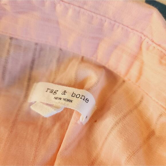 RAG & BONE PEACH SMALL STRIPE DRAPE BLOUSE - Picture 5 of 7